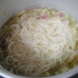 キャベツとベーコンの素麺スープパスタ風 レシピ 作り方 By Mint74 楽天レシピ キャベツとベーコンの素麺スープパスタ風 レシピ 作り方 By Mint74 楽天レシピ